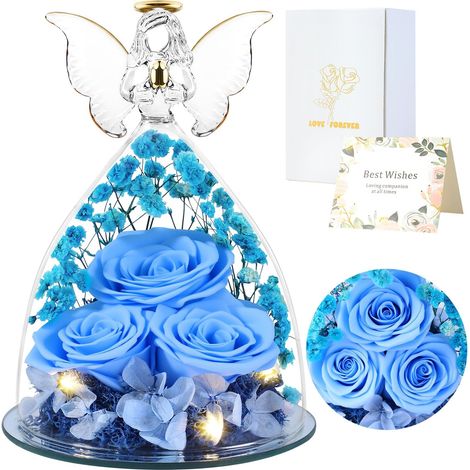 Cadeaux de Roses Eternelles, Cadeau Femme Roses Préservées (Bleu Ciel) (1/5)