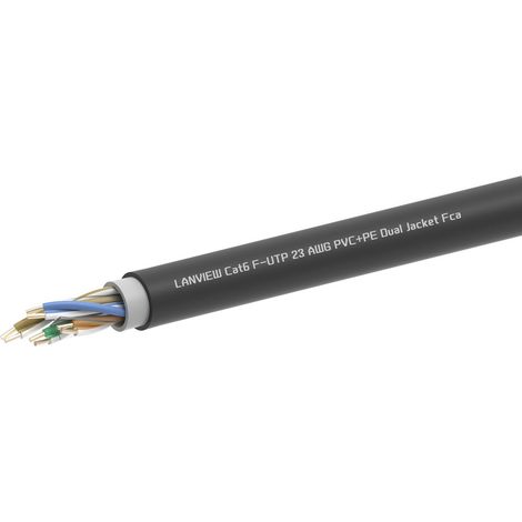 Lanview CAT6 F/UTP PVC+PE Doppelschirmkabel 305 m, LVN-CAT6PE-2FUTP-305M
