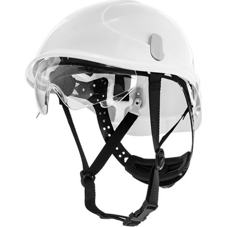 Casco dieléctrico EN397, EN50365 con Barbuquejo y visor transparente Montana SAFETOP  Blanco