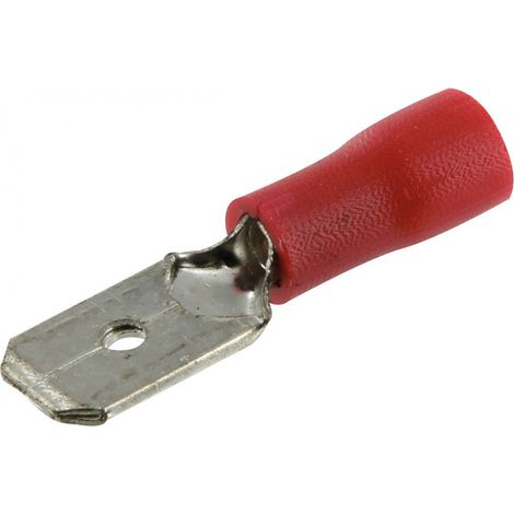 Fermo maschio isolato rosso 6,35 mm - 10 pezzi