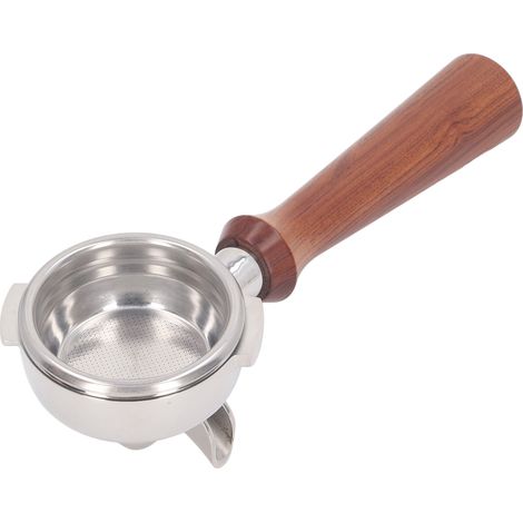 Portafiltre 58mm pour Machine Espresso Nuova Double Bec Acier Inoxydable Poignée en Bois Massif Acajou Rouge (1/5)