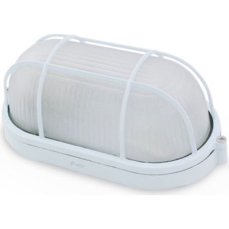 Applique ovale in alluminio con griglia BIANCO E27 GSC 0700782
