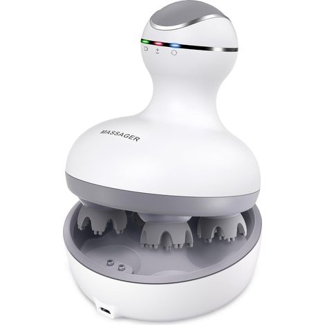 Elektrisches Kopfmassagegerät, IPX7 wasserdicht mit 8 Massageköpfen und 4 Modi, Ganzkörpermassagegerät für Katzen, fördert das Haarwachstum bei Hunden (1/5)