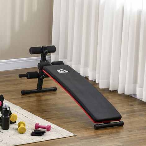 Banc ABS pliable ajustable dossier rembourré noir/rouge 47x139x51-69 cm (1/4)