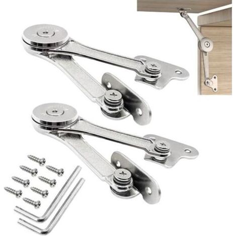 2 Pièces Ascenseur réglable d'alliage de Zinc, charnière de support, pour porte de placard, boîtes de rangement en bois, cuisine, meuble, porte (1/4)