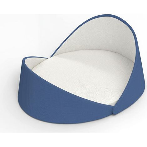 Lit de luxe pour chat en forme de coquillage - Bleu