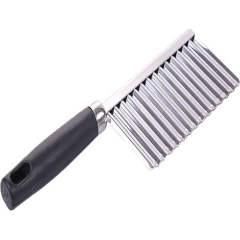 Coupe-frites en acier inoxydable, accessoires de cuisine, couteau ondulé, lame dentelée, hachoir, trancheur de carottes, outils pour légumes (1/4)