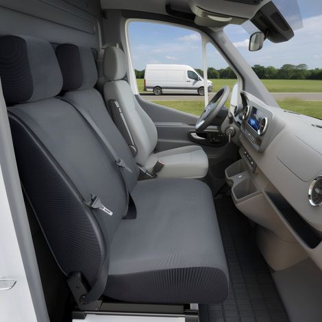 Ford Transit Connect kompatibler Sitzbezug Stoff, passgenau für Doppelbank vorne, robuste Sitzbezüge Transporter/Van anthrazit (1/5)
