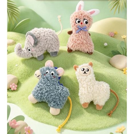 Set mit 4 Plüsch-Katzenspielzeugen, interaktiv mit natürlicher Katzenminze, Kauspielzeug für die Zahnungsphase, niedliche Tiermotive, gegen Langeweile für Kätzchen und erwachsene Katzen (1/4)