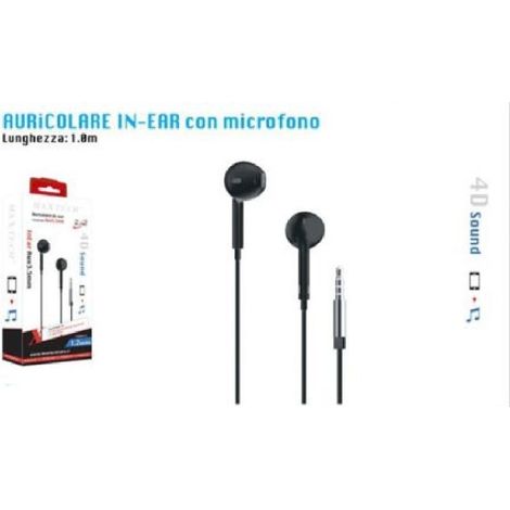 Trade Shop - Kopfhörer Kopfhörer Ohr für Smartphone MaxTech AU-2T003 Tragbares Reisenmikrofon - (1/5)