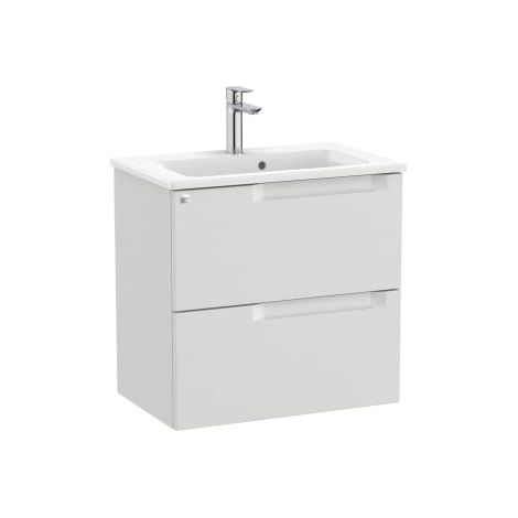 MUEBLE COMPACTO 600MM ALEYDA 2 CAJONES + LAVABO 380MM GRIS PIEDRA