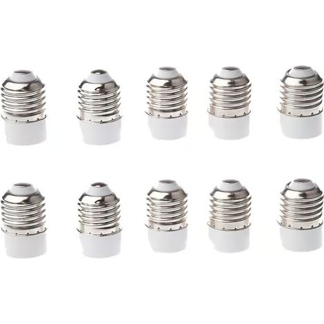 Lot de 10 adaptateurs de douille E27 vers E14 pour ampoules fluocompactes. (1/5)