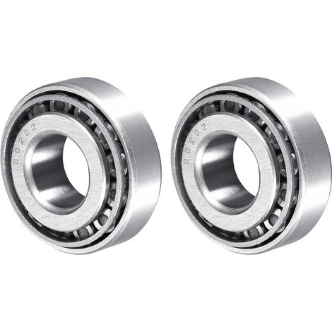 30202 Cuscinetto a rulli conici x 2 pezzi Set cono e coppa in acciaio cromato per macchine da giardino e settore automobilistico, [15 mm  35 mm  12 mm] (1/5)