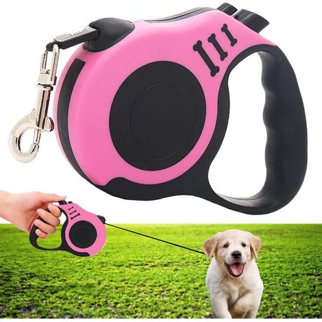 Guinzaglio retrattile per cani, estensibile fino a 3 m, guinzaglio telescopico automatico per cani di piccola e media taglia, guinzaglio per gatti, anti-groviglio, facile da usare. (1/4)
