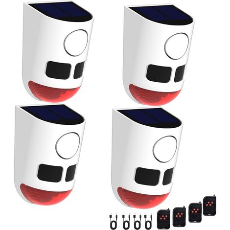 Alarme Solaire Extérieure à Détection de Mouvement, 129 DB, 13 Sons, Étanche IP65 avec Clignotant Lumineux, 3 Modes, pour Jardin et Ferme (1/5)