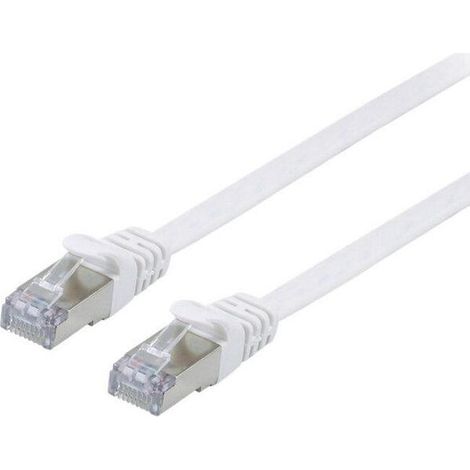 Cable de conexión Equip Cat6A U/FTP 2xRJ45 10,00 m blanco plano LSZH bolsa de polietileno (1/2)