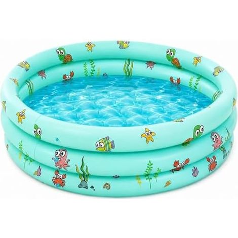Planschbecken für Kinder,Kinderpool,Planschbecken Eckig,Planschbecken Deep Dive 100 x 35 cm,Pool für Sommer Strand Garten Wasserspaß (1/5)