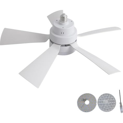 Ventilador de techo con luz y control remoto, 40W E27/E26 LED, 3 colores, regulable, temporizador, silencioso, 3 velocidades, para sala de estar, oficina, dormitorio universitario (cuadrado blanco)