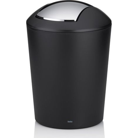 Kela 22270, Cestino con Coperchio Basculante da 1,7 l, Plastica, Marta', Nero (1/4)