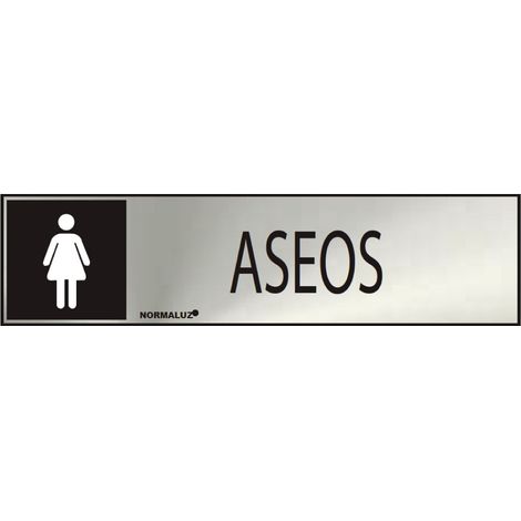 Panneau Aseos Femme Inox Signalétique Wc Femme Adhésive - Normaluz (1/3)