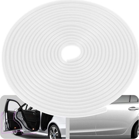 Protezione per il bordo della portiera dell'auto, a forma di U, tagliabile, adatta alla maggior parte delle auto (bianco, 5 m) (1/4)