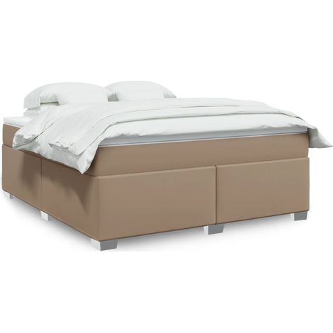 Boxspringbett Matratze Cappuccino-Braun 180x200 cm Kunstleder