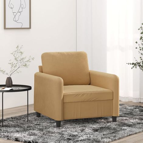 Sillón de terciopelo marrón 60 cm vidaXL (1/5)