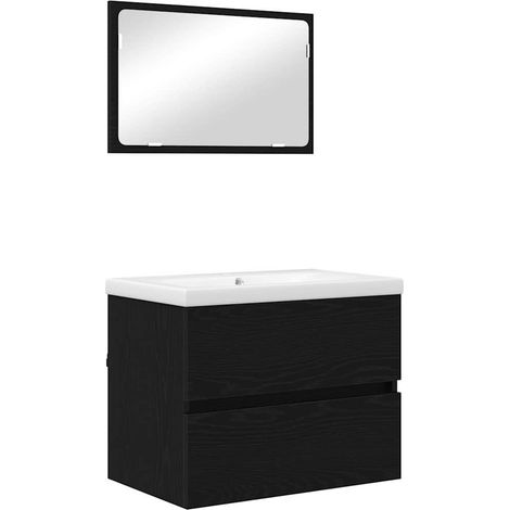 Maison Exclusive - Badezimmermöbel-Set 3 pcs Schwarz Eichen-Optik