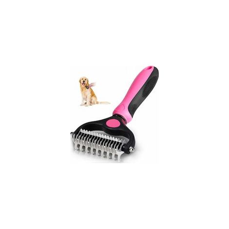 Brosse Chien Brosse Chat, Peigne Déméloir Chien Professionnel et Brosse Chien Poil Long, Râteau de Toilettage pour Chien et Chat enlever le Sous-poil des Animaux de Compagnie [Long/Court/sous-Poil] (1/5)