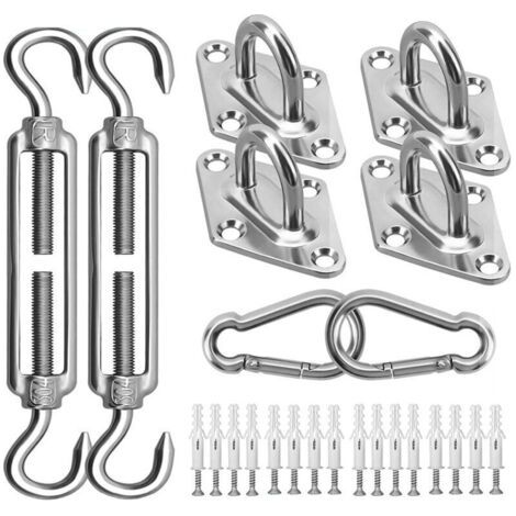 Kit de herrajes para toldos, kit de instalación de persianas de acero inoxidable 304, 15 cm para la instalación de toldos rectangulares y triangulares.