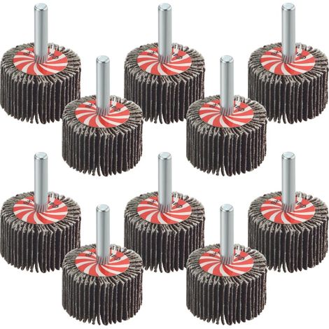 10 Pieces 40×25MM Tapered Flap Wheels Flap Wheels for Rotary Tools with 6mm Shank (1/5)