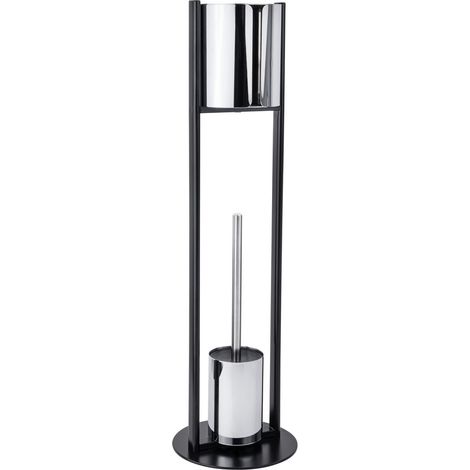 Q-BATH PREMIUM DECOR 1571 Portarrollos de papel higi茅nico y escobillero, negro mate (1/5)