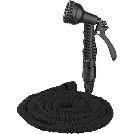 Tuyau télescopique de lavage de voiture haute pression avec buse de pulvérisation et tube intérieur en latex noir de 7,6 m (25 pi) pour usage domestique (1/3)