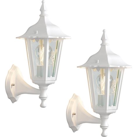 2er-Set stehende Wandleuchten FIRENZE, E27, Aluminium weiß, Höhe 36 cm (1/4)