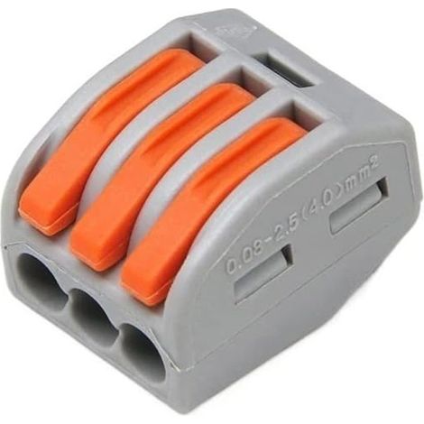 Morsettiera con Connettore Rapido a Molla per Cavi Elettrici  3 Pin (1/4)