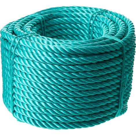 Corde Polypropylène - 1 - Polypropylène - Résistance 2,5 Tonnes - Jardin Bricolage - Ø 14 mm 50 m Vert (1/2)