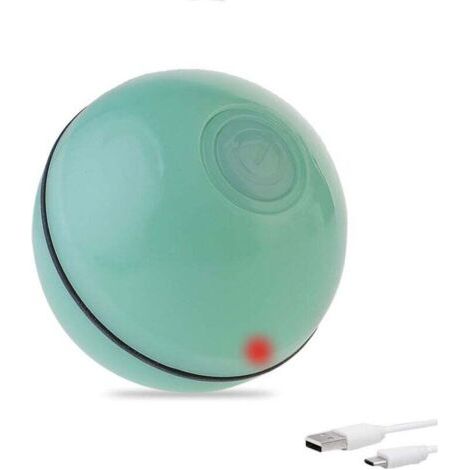 Pair Intelligenter interaktiver Katzenspielzeugball, automatischer Rollball, USB-wiederaufladbares Haustierspielzeug für Katzen mit 360-Grad-LED-Licht-Drehball (Grün)