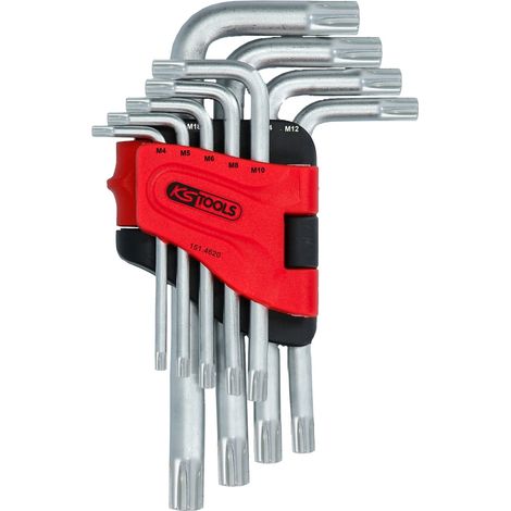 KS Tools RIBE-Winkelstiftschlüssel-Satz, kurz, 9-tlg. (1/2)
