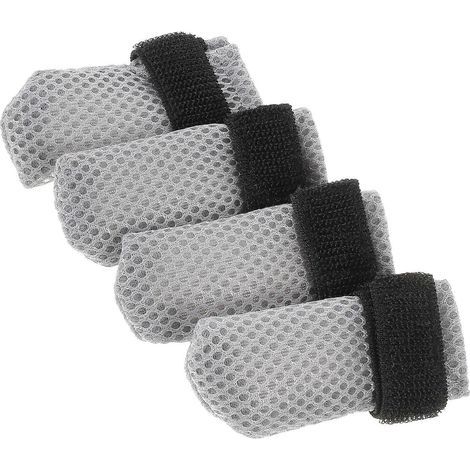 Set mit 4 Krallenschonern gegen Kratzer bei Katzen, zur Medikamentenverabreichung – 10 x 9 x 0,5 cm – Grau (1/4)