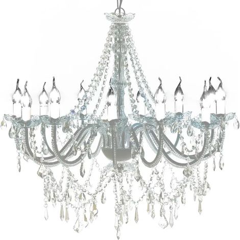 Lustre vénitien baroque 160 x 80 cm 12 feux style élégant ambiance lumineuse en cristal transparent