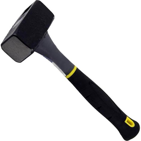 Dapetz ® 1.5Kg Club Lump Hammer Hardened Steel Face & Fibreglass Handle Suitable for use in Industrial Settings, at Home, or for Trade, Building and Demolition Applications (1/5)