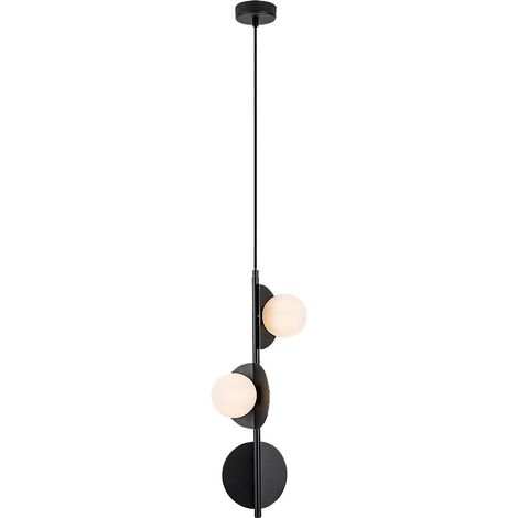 Suspension industrielle noire 3 globes blancs G9 Rabalux (1/5)