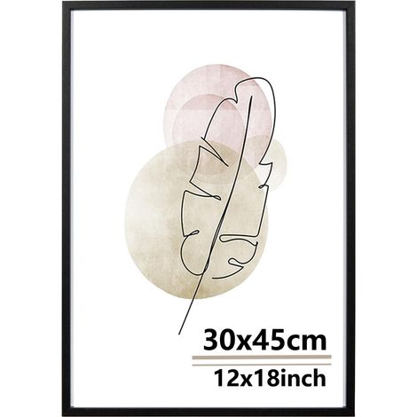 1 cadre mural noir 30 x 45 cm pour posters (1/3)