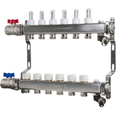 John Guest Speedfit UFH Euroconus Manifold BVAL 6 Port - JGUFHMAN6E For Heating