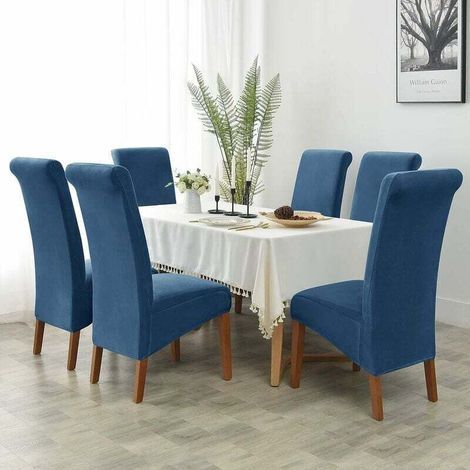 Chair Covers pour Salle à Manger, Housse de siège Extensible Douce pour Grande Chaise de Salle à Manger, Protecteur de Chaise Parsons Lavable Amovible, 2 pièces,Blanc (1/3)