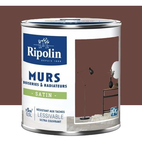 Peinture Murs, Boiseries, Radiateurs RIPOLIN Satin Rouge Bayonne 0,5 L (1/3)