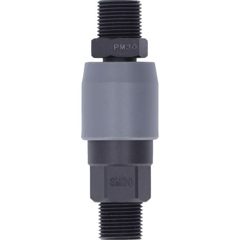 Raccord pneumatique rapide type C auto-verrouillant acier-plastique pour tuyau PU (SM30+PM30 3/8 pouce) (1/5)