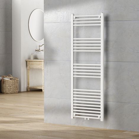 Radiateur sèche-serviettes Voss acier 140 x 50 cm blanc (1/5)