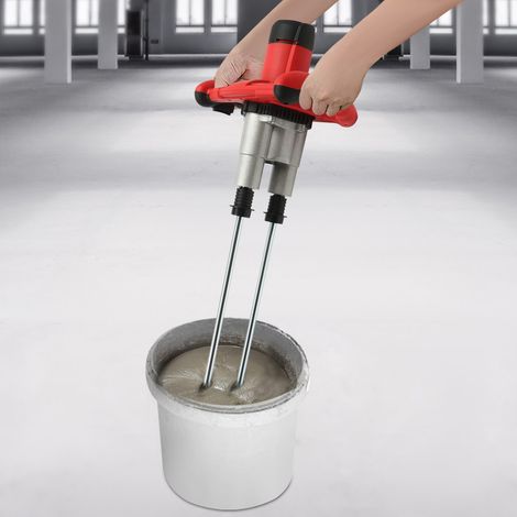 6-Gang Handrührgerät Doppel Rührwerk Mörtelrührer Rührgerät Betonmischer 2800W