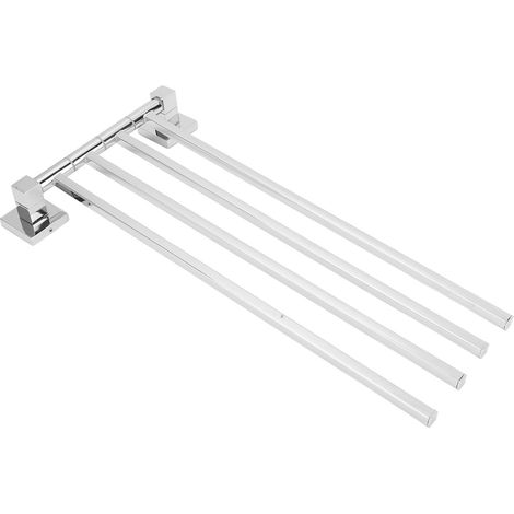 Porte-serviettes pivotant à 180° en acier inoxydable, barre carrée, 4 bras chromés, pour salle de bain, modèle 250255 (1/5)